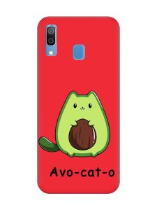 Матовий червоний чохол на Samsung Galaxy A30 (2019) / A20 (2019) :: Котик Авокадо (принт 306)
