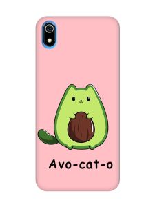Матовий рожевий чохол на Xiaomi Redmi 7A :: Котик Авокадо (принт 306)
