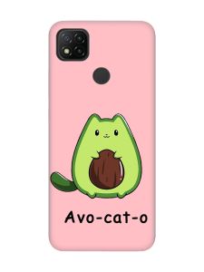 Матовий рожевий чохол на Xiaomi Redmi 9C/10A :: Котик Авокадо (принт 306)