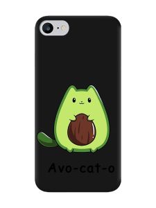 Матовий чорний чохол на iPhone 7 / 8 :: Котик Авокадо (принт 306)