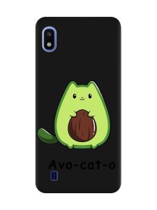 Матовий чорний чохол на Samsung Galaxy A10 (2019) A105 :: Котик Авокадо (принт 306)