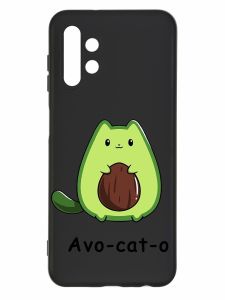 Матовий чорний чохол на Samsung Galaxy A13 4G :: Котик Авокадо (принт 306)