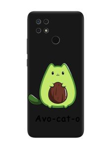 Матовий чорний чохол на Xiaomi Redmi 10C :: Котик Авокадо (принт 306)