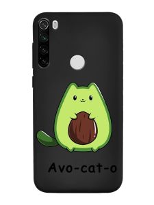 Матовий чорний чохол на Xiaomi Redmi Note 8T :: Котик Авокадо (принт 306)