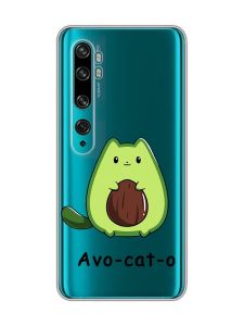 Прозорий чохол на Xiaomi Mi Note 10/Note 10 Pro :: Котик Авокадо (принт 306)