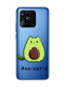 Прозорий чохол на Xiaomi Redmi 10C :: Котик Авокадо (принт 306)