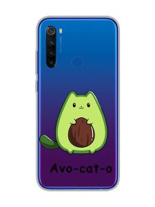 Прозорий чохол на Xiaomi Redmi Note 8T :: Котик Авокадо (принт 306)