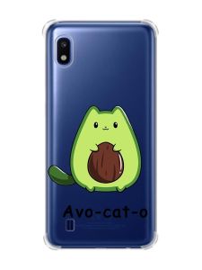 Чохол з потовщеними кутами на Samsung Galaxy A10 (2019)/A105 :: Котик Авокадо (принт 306)