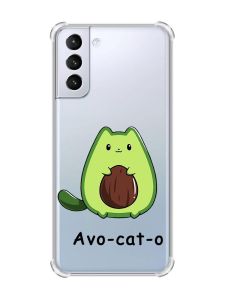Чохол з потовщеними кутами на Samsung Galaxy S21 (G991) :: Котик Авокадо (принт 306)