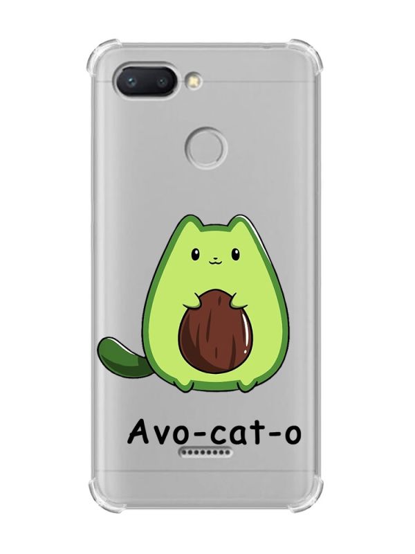 Чохол із потовщеними кутами для Xiaomi Redmi 6 :: Котик Авокадо (принт 306)