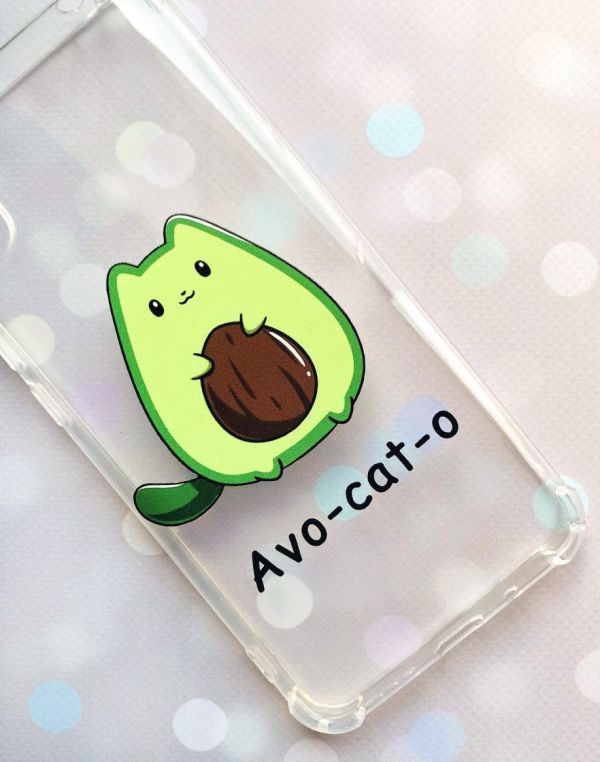 Чохол із потовщеними кутами для Xiaomi Redmi 6 :: Котик Авокадо (принт 306)
