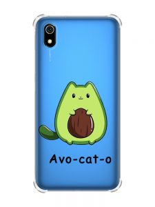 Чохол з потовщеними кутами для Xiaomi Redmi 7A :: Котик Авокадо (принт 306)