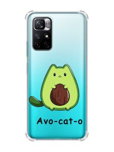 Чохол з потовщеними кутами на Xiaomi Redmi Note 11 4G :: Котик Авокадо (принт 306)