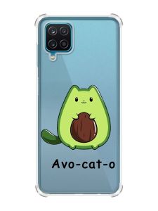 Чохол з потовщеними кутами на Samsung A12 4G :: Котик Авокадо (принт 306)
