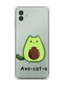 Чохол з потовщеними кутами на Samsung Galaxy M13 5G :: Котик Авокадо (принт 306)