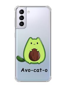 Чохол з потовщеними кутами на Samsung Galaxy S21 Plus :: Котик Авокадо (принт 306)