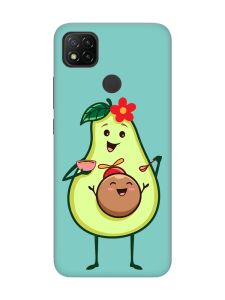 Матовий бірюзовий чохол на Xiaomi Redmi 9C/10A :: Малюк Авокадо (принт 309)