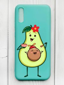 Матовий бірюзовий чохол на Xiaomi Redmi 9А :: Малюк Авокадо (принт 309)