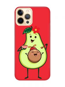 Матовий червоний чохол на Apple iPhone 12 Pro Max :: Малюк Авокадо (принт 309)