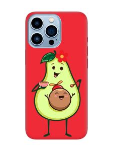 Матовий червоний чохол на Apple iPhone 13 Pro Max :: Малюк Авокадо (принт 309)