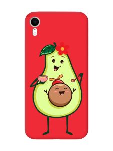 Матовий червоний чохол на Apple iPhone XR :: Малюк Авокадо (принт 309)