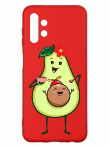 Матовий червоний чохол на Samsung A13 4G :: Малюк Авокадо (принт 309)
