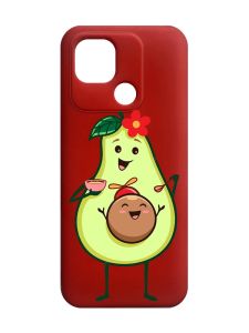 Матовий червоний чохол на Xiaomi Redmi 10C :: Малюк Авокадо (принт 309)