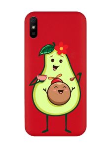 Матовий червоний чохол на Xiaomi Redmi 9A :: Малюк Авокадо (принт 309)
