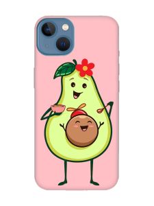 Матовий рожевий чохол на Apple iPhone 13 :: Малюк Авокадо (принт 309)