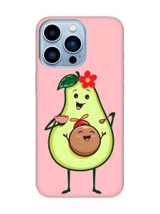 Матовий рожевий чохол на Apple iPhone 13 Pro Max :: Малюк Авокадо (принт 309)