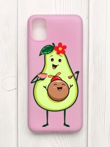 Матовий рожевий чохол на Samsung Galaxy A04E/A042 :: Малюк Авокадо (принт 309)