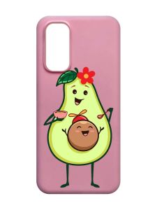 Матовий рожевий чохол на Xiaomi Redmi Note 11 4G :: Малюк Авокадо (принт 309)