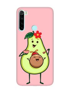 Матовий рожевий чохол на Xiaomi Redmi Note 8 :: Малюк Авокадо (принт 309)