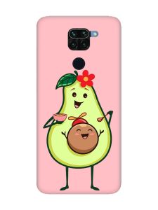 Матовий рожевий чохол на Xiaomi Redmi Note 9 :: Малюк Авокадо (принт 309)