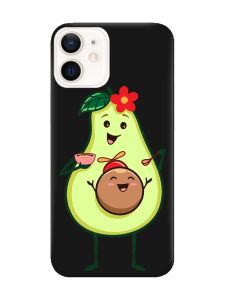 Матовий чорний чохол на Apple iPhone 12 / 12 Pro (6.1) :: Малюк Авокадо (принт 309)