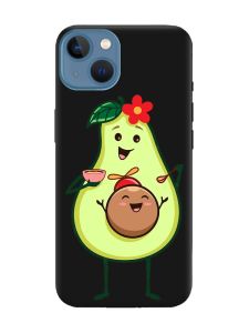 Матовий чорний чохол на Apple iPhone 13 :: Малюк Авокадо (принт 309)