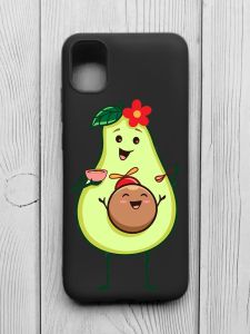 Матовий чорний чохол на Samsung Galaxy A04E/A042 :: Малюк Авокадо (принт 309)