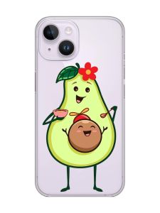 Прозорий чохол із захистом камери на iPhone 14 :: Малюк Авокадо (принт 309)