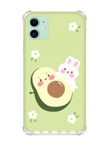 Чохол з потовщеними кутами на Apple iPhone 11 (6.1) :: Авокадо і зайченя (принт 311)