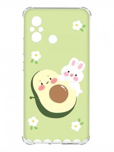 Чохол з потовщеними кутами на Xiaomi Redmi 12C :: Авокадо і зайченя (принт 311)