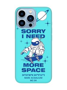 Матовий бірюзовий чохол на Apple iPhone 13 Pro Max :: Космонавт на скейті (принт 248)