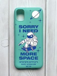 Матовий бірюзовий чохол на Samsung Galaxy A04E / A042 :: Космонавт на скейті (принт 248)