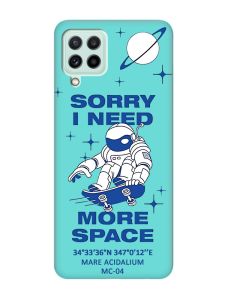 Матовий бірюзовий чохол на Samsung Galaxy A22 4G/ M32/ M22 :: Космонавт на скейті (принт 248)