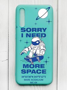 Матовий бірюзовий чохол на Samsung Galaxy А50 (2019) А505F :: Космонавт на скейті (принт 248)