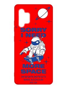 Матовий червоний чохол на Samsung Galaxy A32 :: Космонавт на скейті (принт 248)