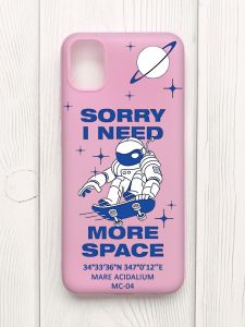 Матовий рожевий чохол на Samsung Galaxy A04E/A042 :: Космонавт на скейті (принт 248)