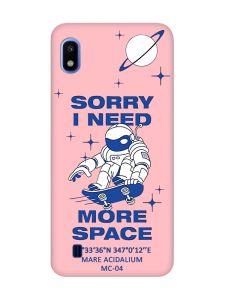Матовий рожевий чохол на Samsung Galaxy A10 (2019) A105 :: Космонавт на скейті (принт 248)