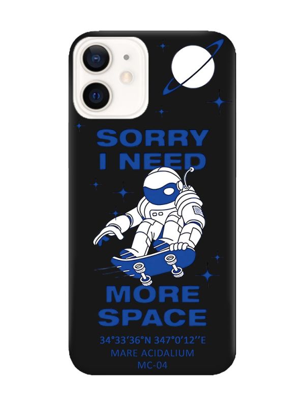 Матовий чорний чохол на Apple iPhone 12 / 12 Pro (6.1) :: Космонавт на скейті (принт 248)