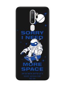 Матовий чорний чохол на Oppo A5 :: Космонавт на скейті (принт 248)