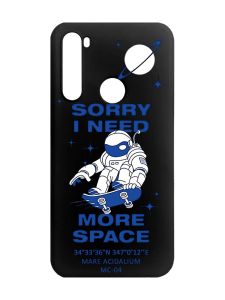 Матовий чорний чохол на Xiaomi Redmi Note 8 :: Космонавт на скейті (принт 248)